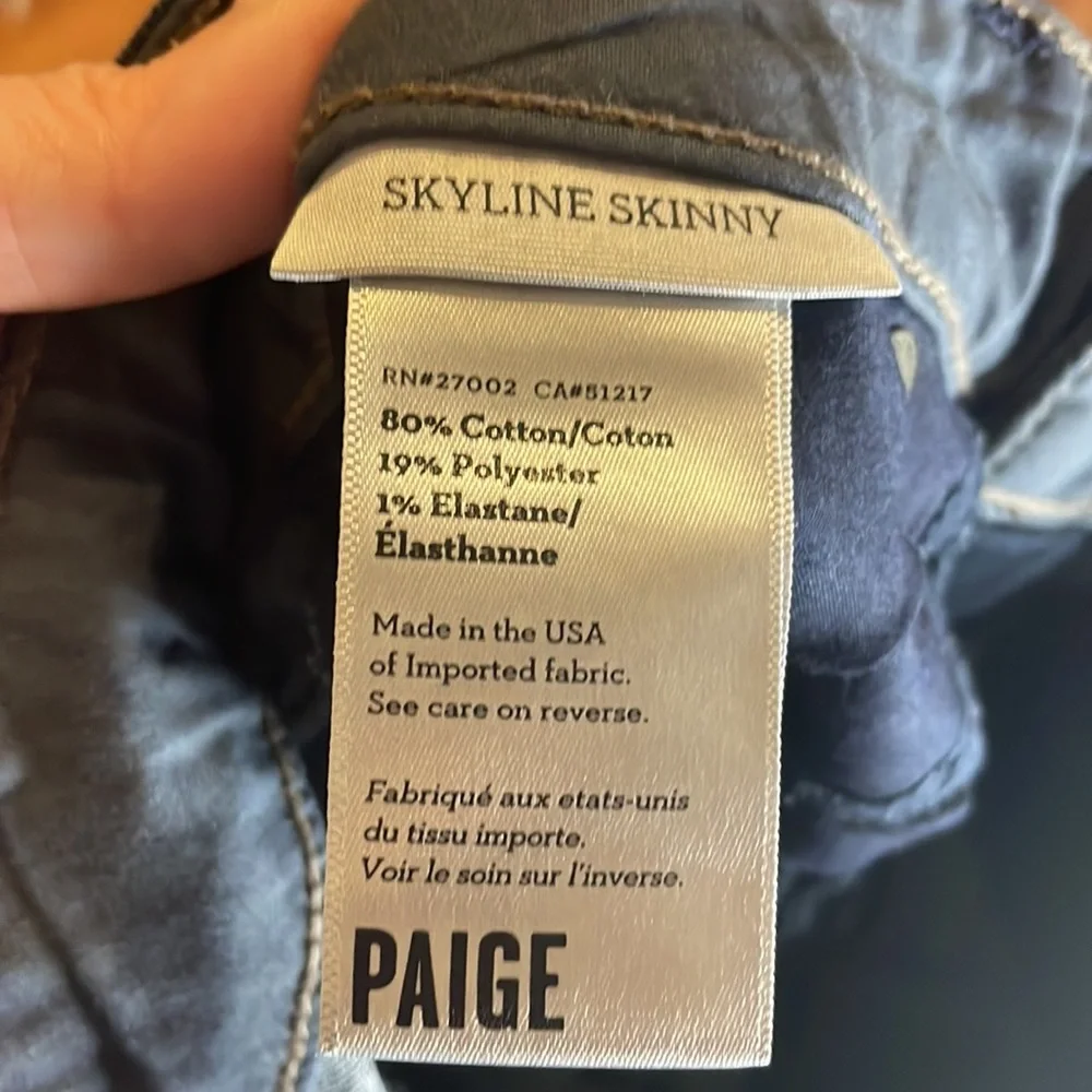 PAIGE Skyline Skinny Jeans in Twilight Wash Size 27‎ EUC